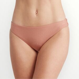 Vitamin A Midori Bikini Bottoms Size L Pink Sands Ribbed NWT